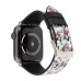 Ремінець Apple watch 42/44mm Leather Сlassic t/Mikki black gray/