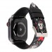 Ремінець Apple watch 42/44mm Leather Сlassic t/Mikki black red/