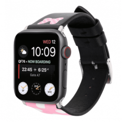 Ремінець Apple watch 42/44mm Leather Сlassic t/Minnie pink/