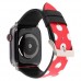 Ремінець Apple watch 42/44mm Leather Сlassic t/Minnie red/