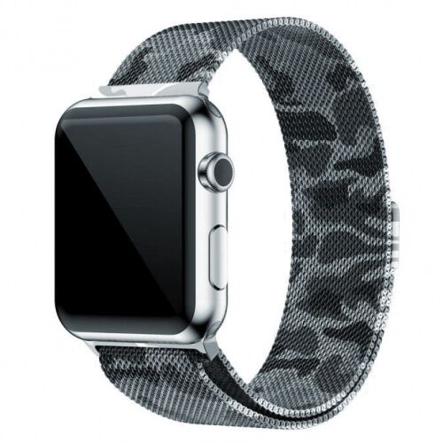 Ремінець Apple watch 42/44mm Milanese Loop military /gray/