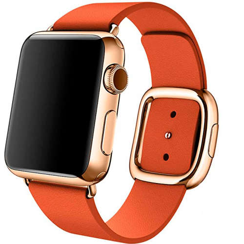 Ремінець Apple watch 42/44mm Modern Buckle Leather gold /orange/