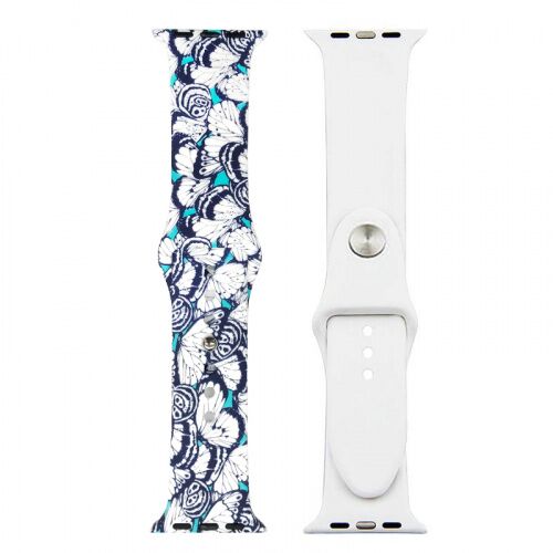 Ремінець Apple watch 42/44mm Sport Band picture /butterfly blue/ S