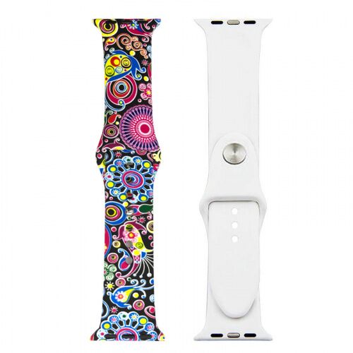 Ремінець Apple watch 42/44mm Sport Band picture /floral blue/ S