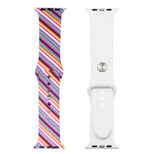 Ремінець Apple watch 42/44mm Sport Band picture /stripes pink/ S