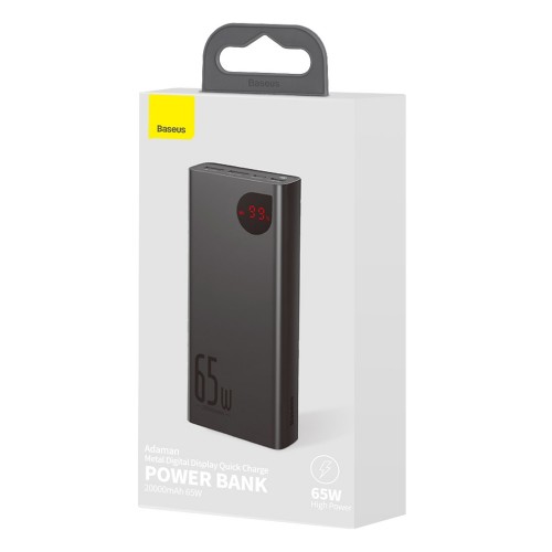 Зовнішній акумулятор Power Bank Baseus Adaman Metal 20000mAh 65W /black/