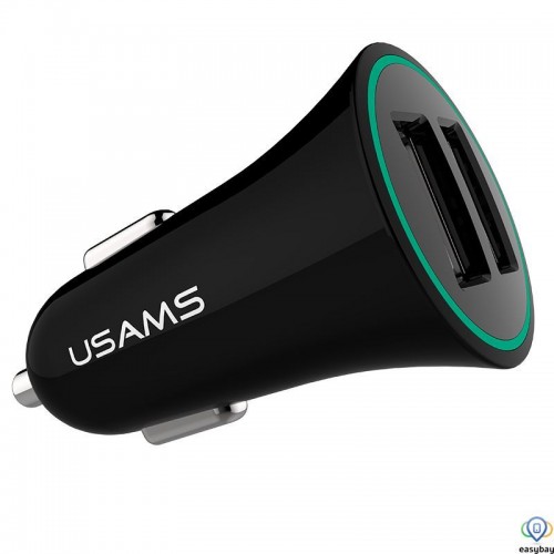 Автомобільний зарядний пристрій Usams US-CC013 2.1A /black/