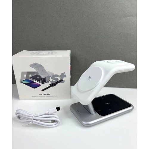 Бездротова зарядка стенд Smart Y10 3 in 1 Fast 15W /white/