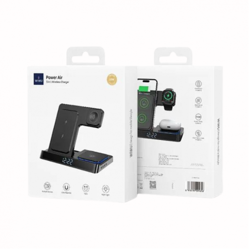 Бездротове зарядка Wiwu 5in1 Power Air 15W /black/ Wi-W006