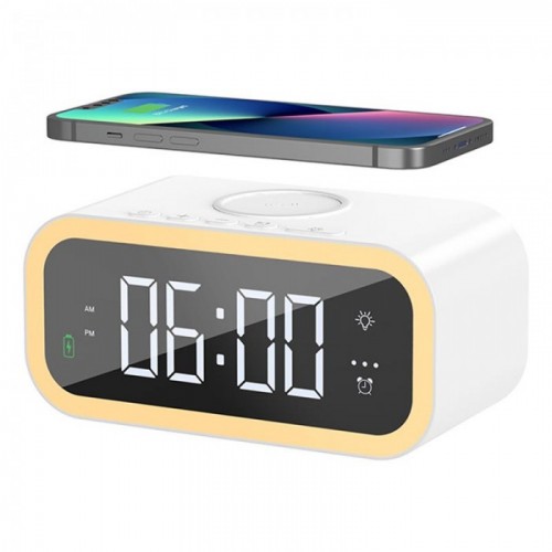 Бездротова зарядка Wiwu Time Wireless Charger 2 in 1 Wireless Charger and alarmi /white/ Wi-W015