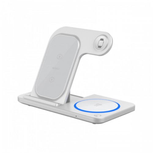 Бездротова зарядка Wiwu 3in1 Foldable 15W /white/ Wi-W020