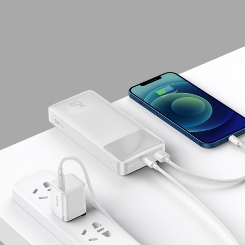 Зовнішній аккумулятор Power Bank Baseus Bipow Digital 20000mAh 15W /white/