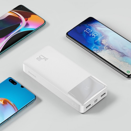 Зовнішній аккумулятор Power Bank Baseus Bipow Digital 20000mAh 15W /white/