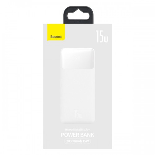 Зовнішній аккумулятор Power Bank Baseus Bipow Digital 20000mAh 15W /white/