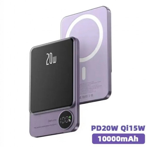 Бездротовий зовнішній акумулятор Power Bank Q9 10000mAh /purple/PD20W