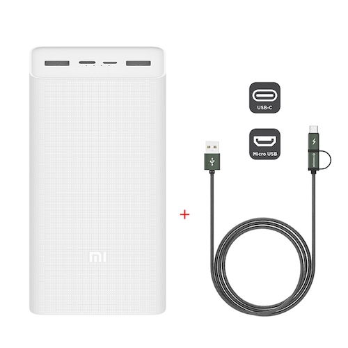Зовнішній аккумулятор XiaoMI Power Bank3 30000 Mh Micro/Type-C/2 USB /white/ USB-C Quick