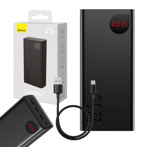 Зовнішній акумулятор Power Bank Baseus Adaman 40000mAh 22.5W /black/