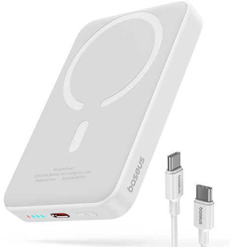 Зовнішній акумулятор Power Bank Baseus Slim Compact 10000mAh 20W PD /white/