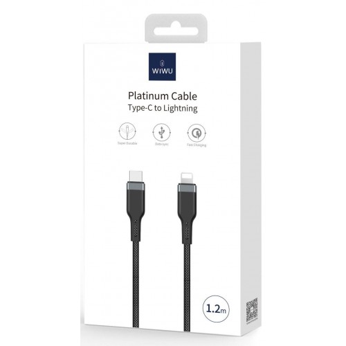 USB кабель Type-C to Lightning 300cm Wiwu Platinum /black/ PT04