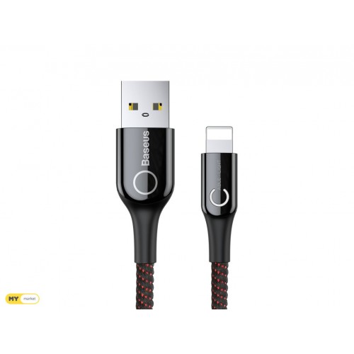 USB кабель Lightning 100cm Baseus C shaped Power-off 2.4A /black/