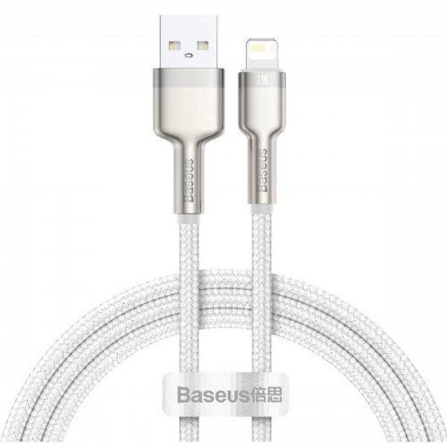 USB кабель Lightning 100cm Baseus Cafule Metal 2.4A /white/