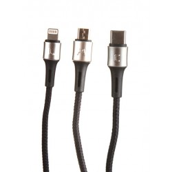 USB кабель Lightning 100cm Baseus Caring 3 in 1 cable /black/