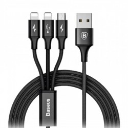 USB кабель Lightning 100cm Baseus  Rapid 3 in 1 /black silver/