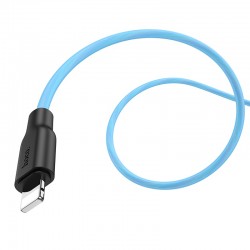 USB кабель Lightning 100cm HOCO X21 Plus Fluorescent silicone 2A /blue/