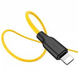 USB кабель Lightning 100cm HOCO X21 Plus Fluorescent silicone 2A /yellow/