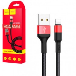 USB кабель Lightning 100cm Hoco X26 Xpress /black red/