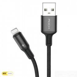 USB кабель Lightning 100cm Rock R2 Metal Braided Charge /black/