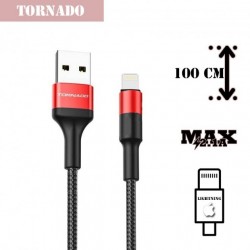 USB кабель Lightning 100cm Tornado TX7 2.4A /black red/