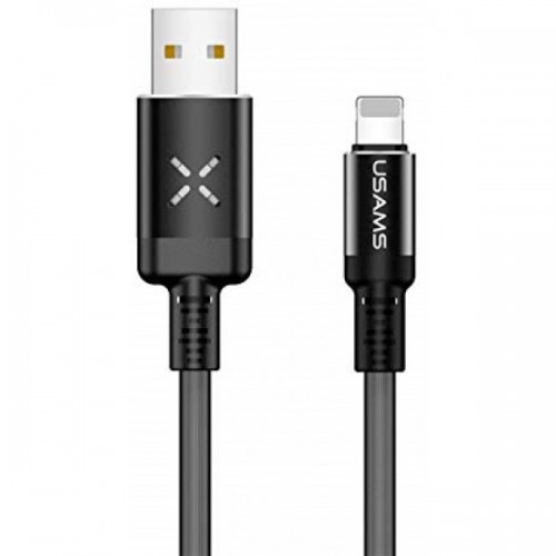 USB кабель Lightning 100cm Usams LED Cable U16 /black/