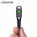 USB кабель Lightning 120cm Usams Smart Power 2.4A /black/ USB кабель Lightning 120cm Usams Smart Power 2.4A /black/