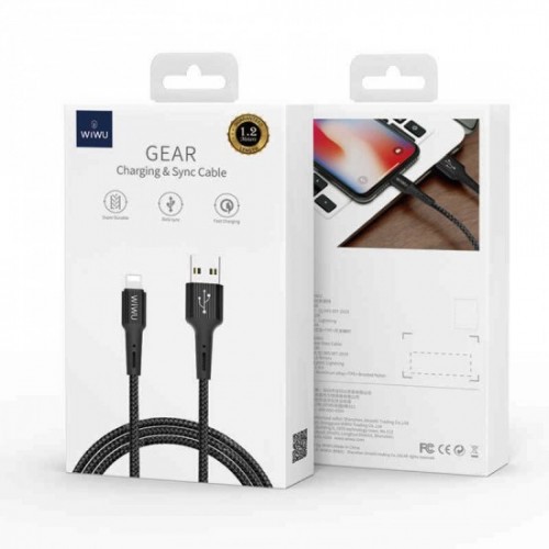 USB кабель Lightning 120cm Wiwu Gear /black/ G30