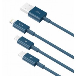 USB кабель Lightning 150cm Baseus Superior Series 3 in 1 3.5A /black/