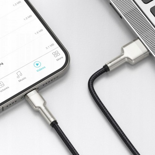 USB кабель Lightning 200cm Baseus Cafule Metal 2.4A /black/