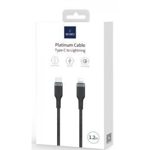 USB кабель Lightning 200cm Wiwu Platinum /black/ PT01