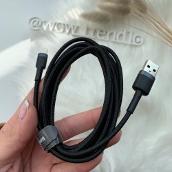 USB кабель Lightning 300cm Baseus Cafule 2A /black gray/