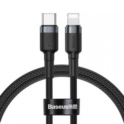 USB кабель Type-C to Lightning Baseus Cafule 18W 1m /black gray/