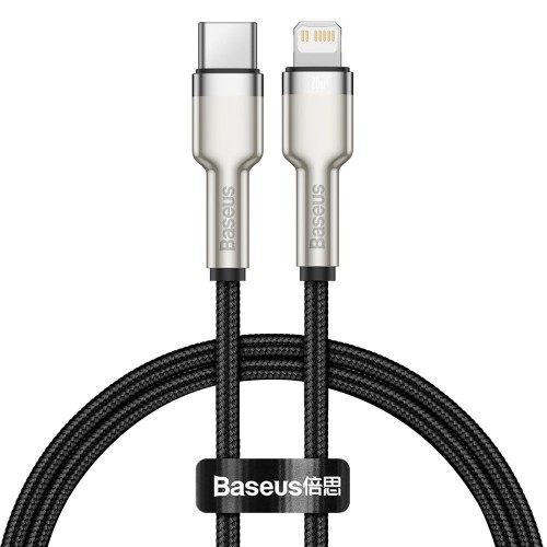 USB кабель Type-C to Lightning Baseus Cafule Metal 2m 20W /black/