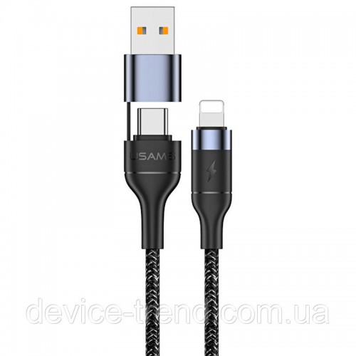 USB кабель Type-C/USB to Lightning Usams U31 1m 30W /black/