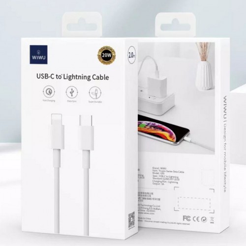 USB кабель Type-C/USB to Lightning Wiwu G90 1m 20W /white/