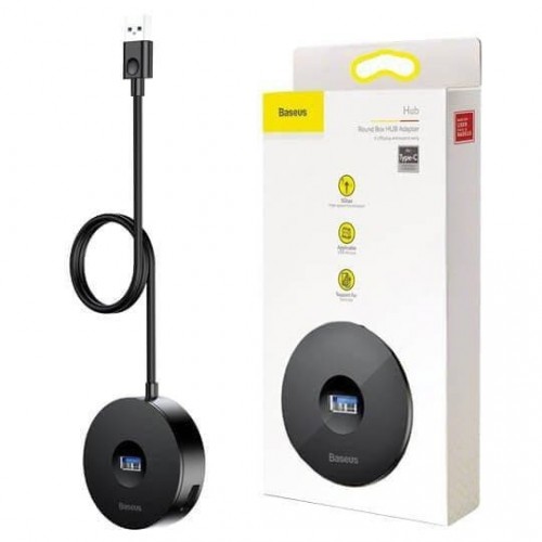 Перехідник Hub Baseus 4in1 Round Box series 4USB /black/