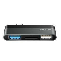 Перехідник HUB Usams Type-C (USB Micro SD) /gray/ SJ463