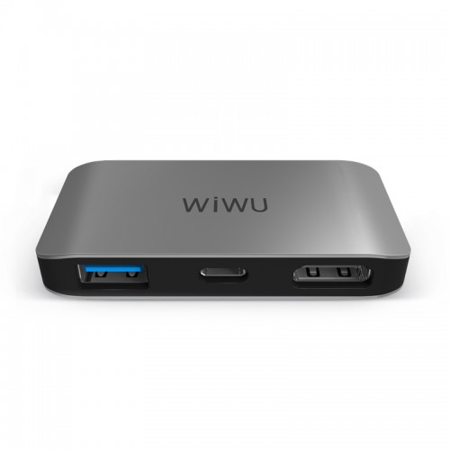 Перехідник Хаб USB-C 3in1 Wiwu C2H /gray/