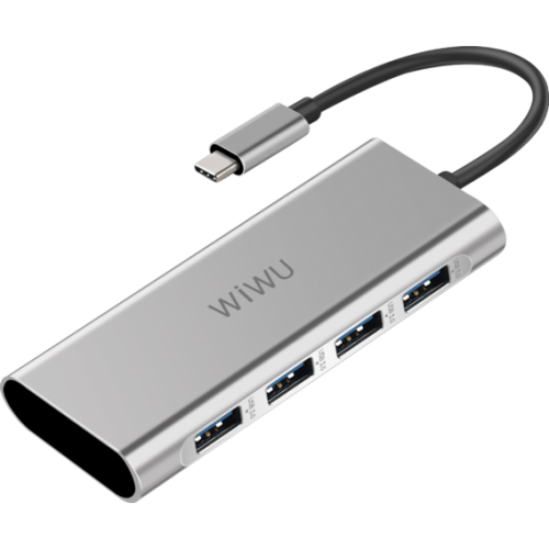 Перехідник Хаб USB-C 4in1 Wiwu Apollo 4xUSB 3.0 /gray/ A440