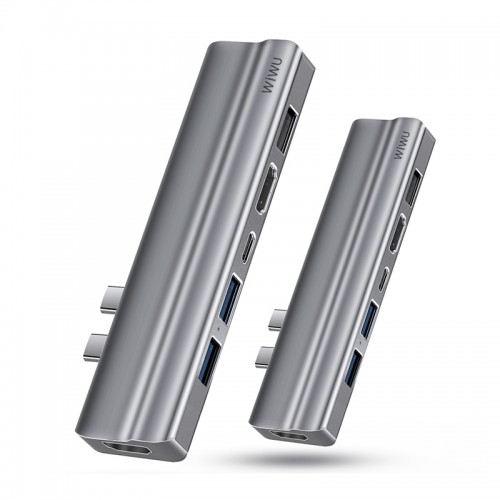 Перехідник Хаб USB-C 8in2 Wiwu T9 /gray/