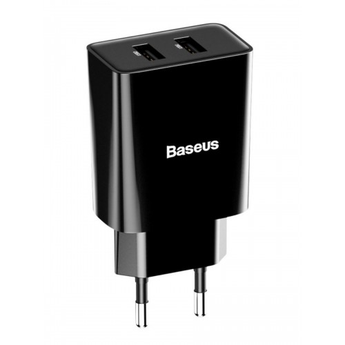 Мережева зарядка Baseus Speed Mini Dual U 10.5W /black/