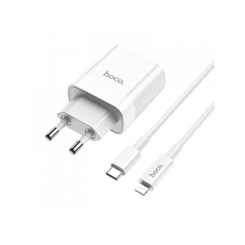 Мережева зарядка Hoco C80A PD+QC3.0 (Type-C+Type-C) 18W /white/